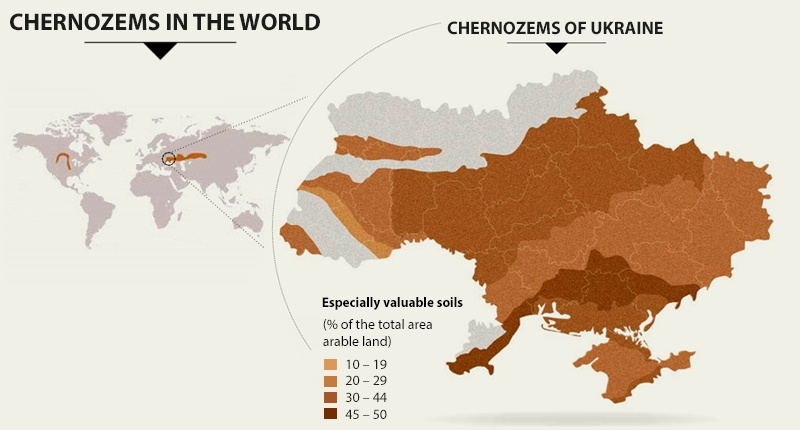 Black soil infographics of Ukraine.