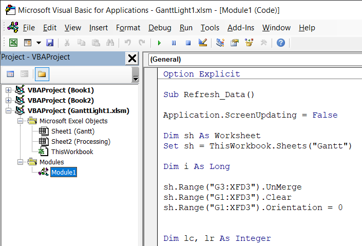 Visual Basic Macro Editor