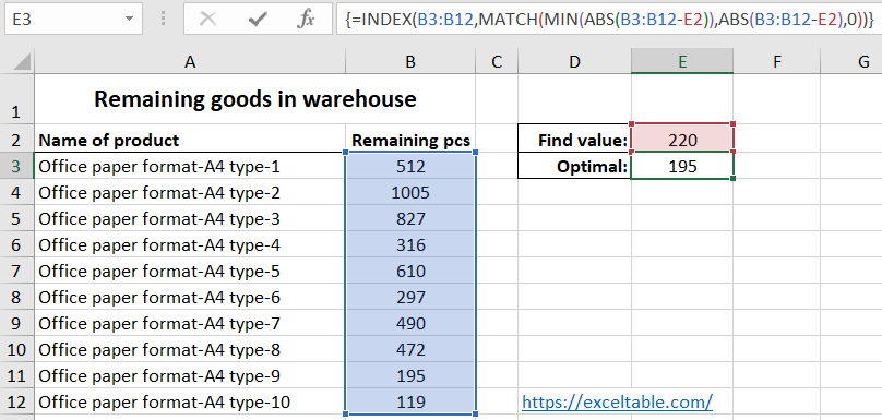 Finding the Nearest Value