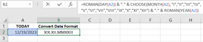 convert date to Roman numerals