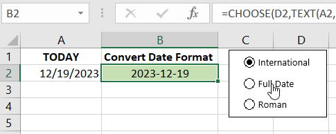 dynamically change date format