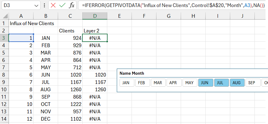 Extracting values from the dynamic table