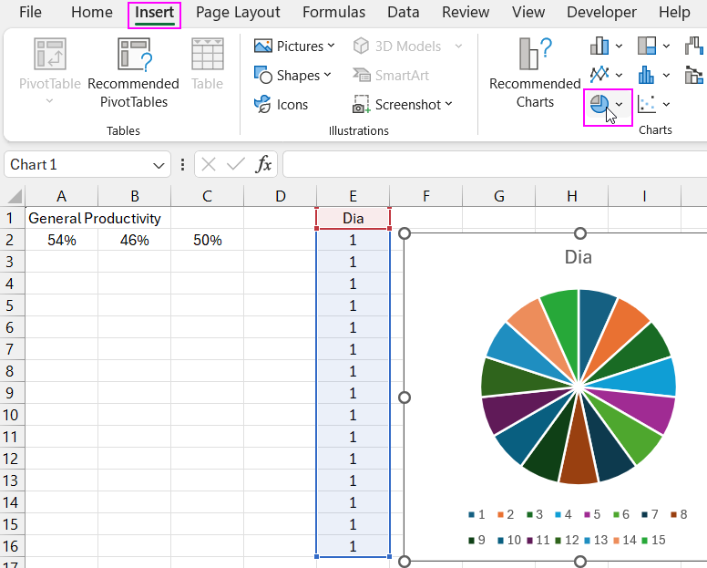 Создаем многосекторный Pie Chart