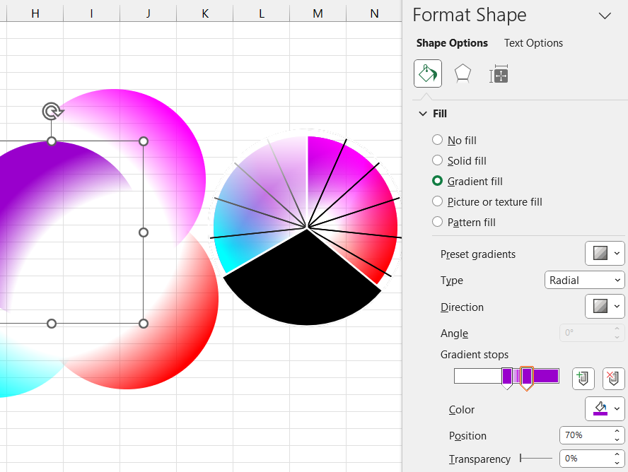 Creating a Complex Gradient in Excel