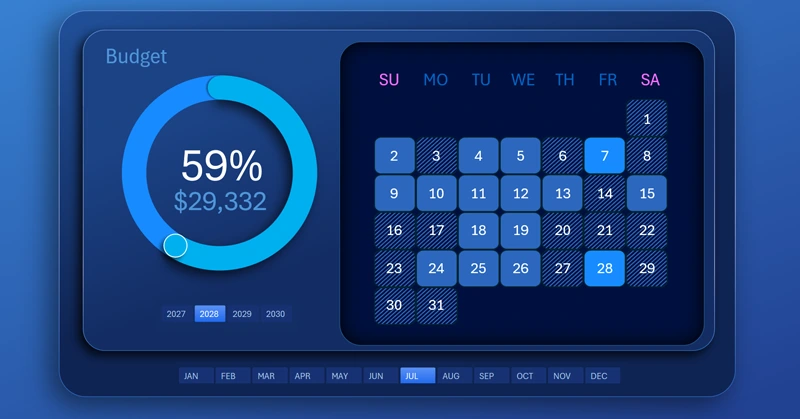 Календарь с тепловой картой