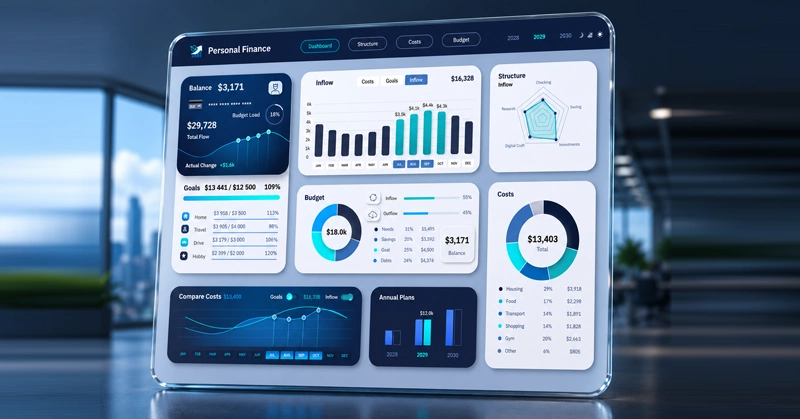 Combined design of the Excel dashboard
