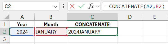 How the CONCATENATE function works