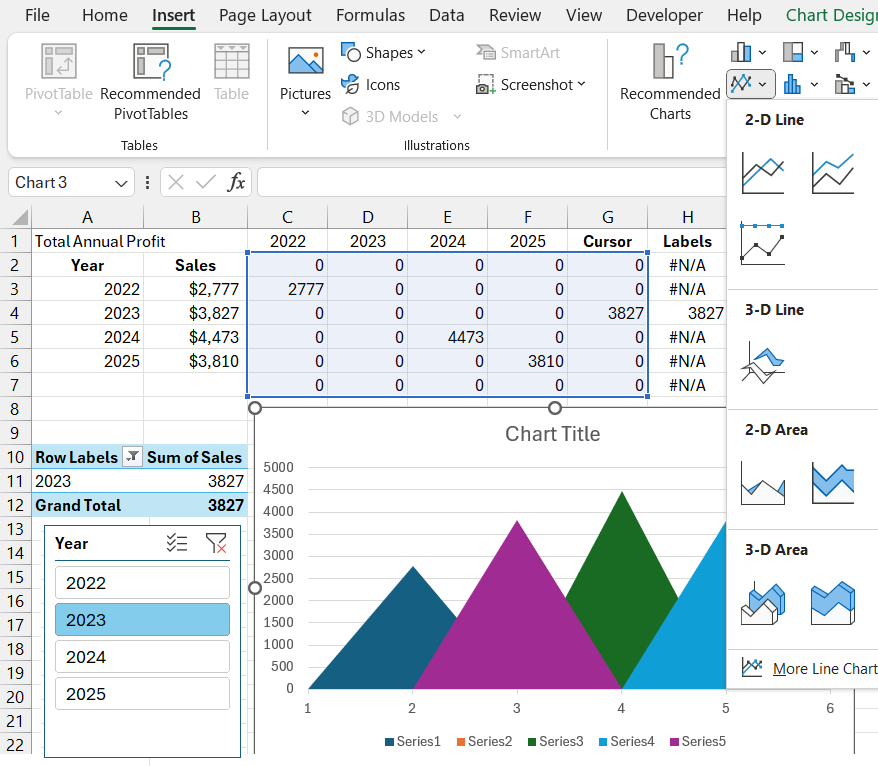 Creating a dynamic chart in Excel