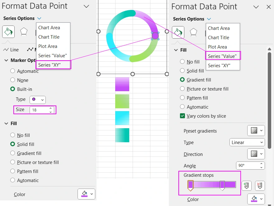 Цветовая схема дизайна шаблона визуализации