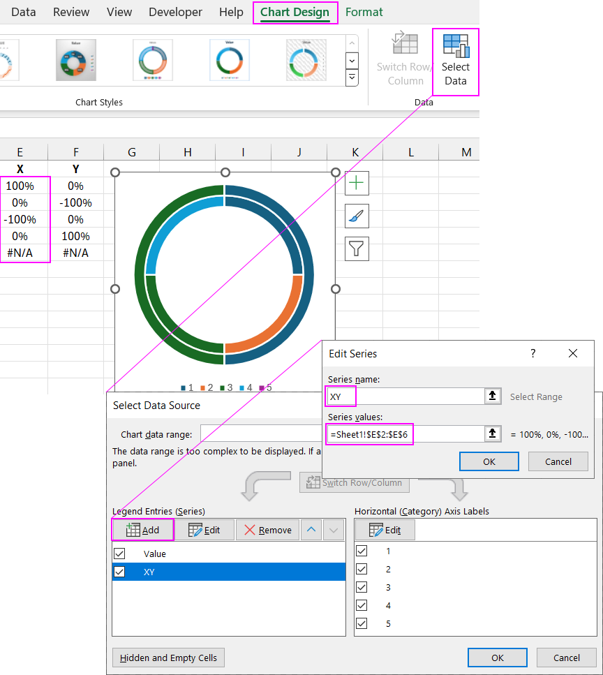 Adding a data series for markers