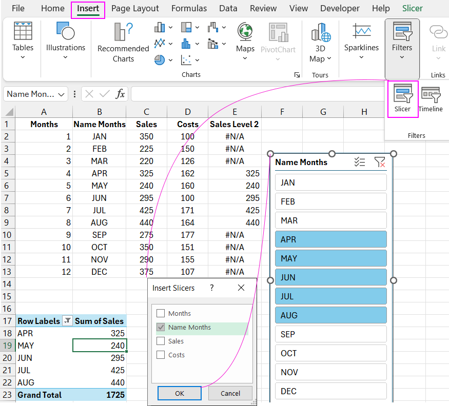 Adding interactive table control buttons