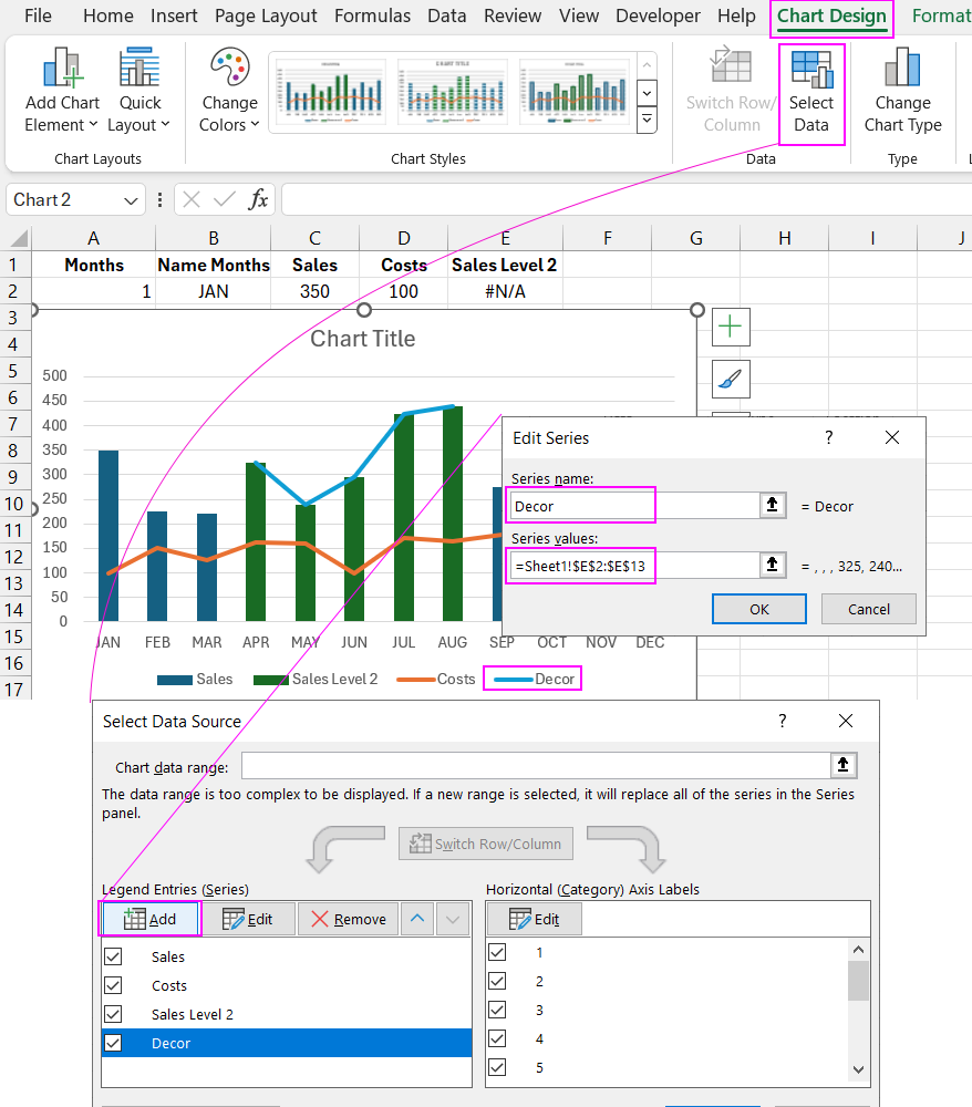 Adding new data series to chart