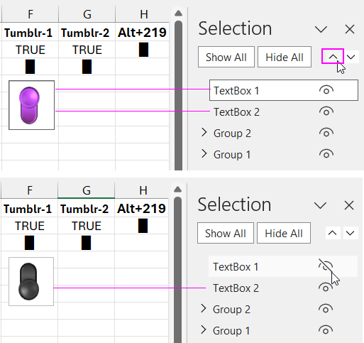 Managing the object layering