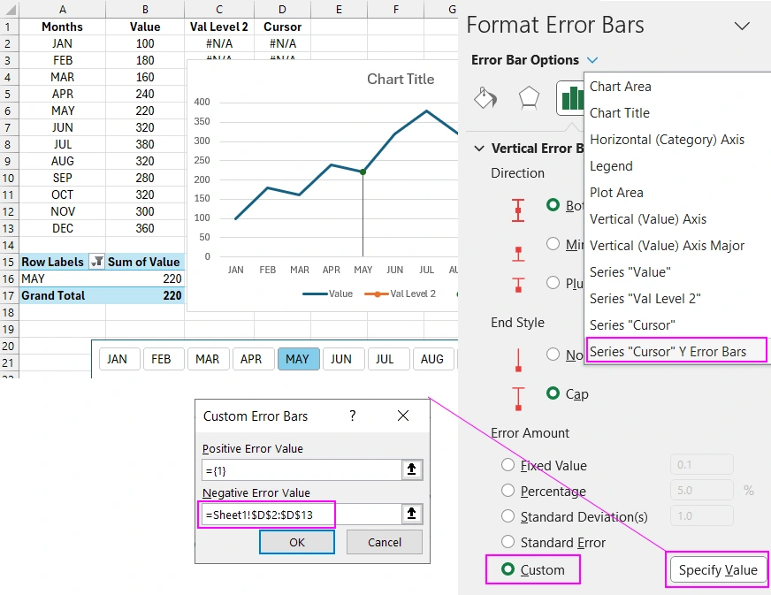 Как сделать вертикальный курсор