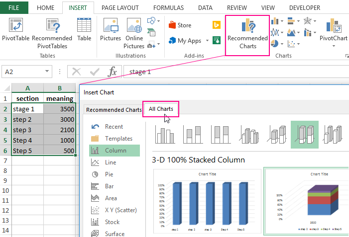 make a funnel chart in excel for mac