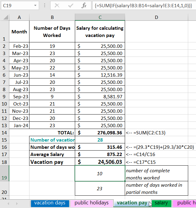 Vacation Calculation.