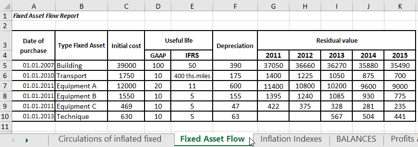Fixed Asset Flow Report