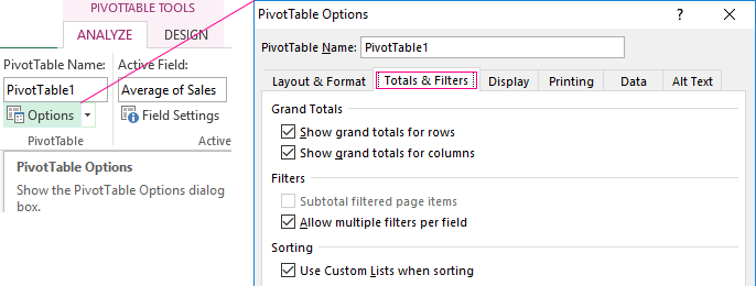 Totals and Filters.