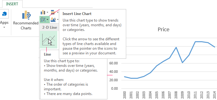 How To Insert Line Chart In Excel