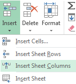 Insert Sheet Columns.