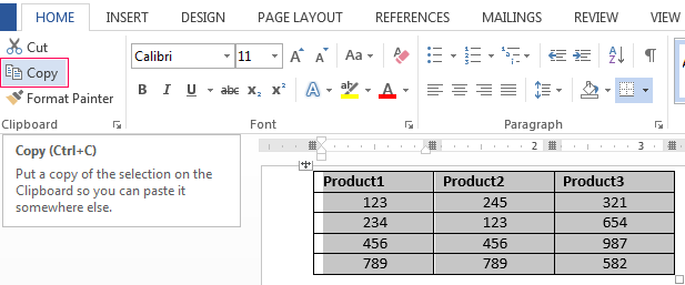 how to copy table formatting in word