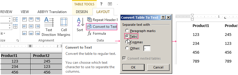 Convert to Text.