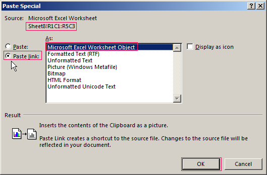 insert table shortcut excel