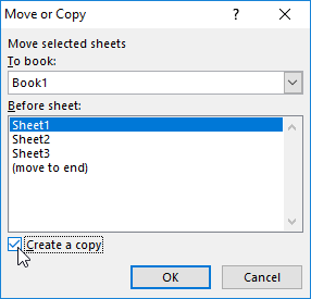 copying the worksheet.