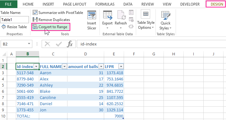 excel not enough memory to reformat table