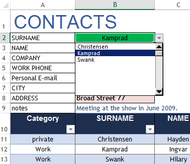 Download Excel Phone List Template