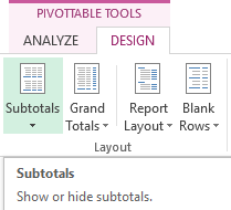 Obtaining subtotals.