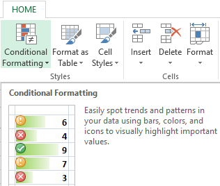 Conditional formatting.