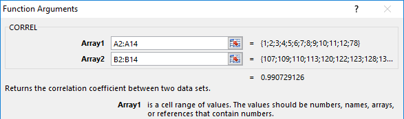 correlation coefficient.