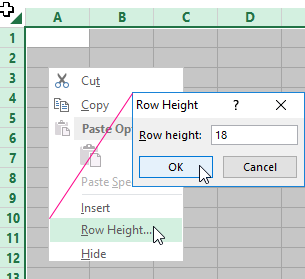 Row Height.