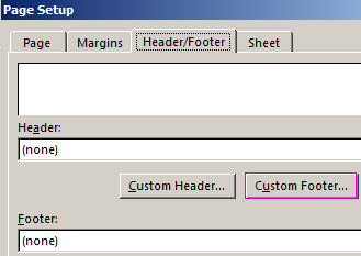 insert current date in excel header