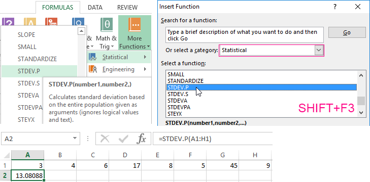 finding the root-mean-square deviation.