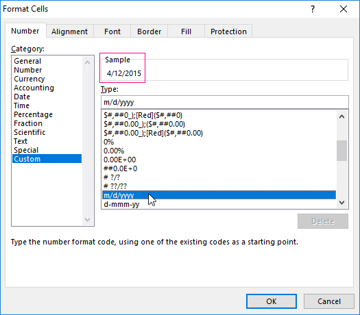 Format Cells.