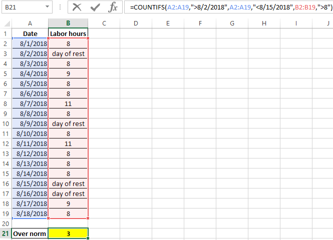 count the number of cells.