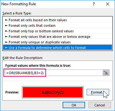 New Formatting Rule.