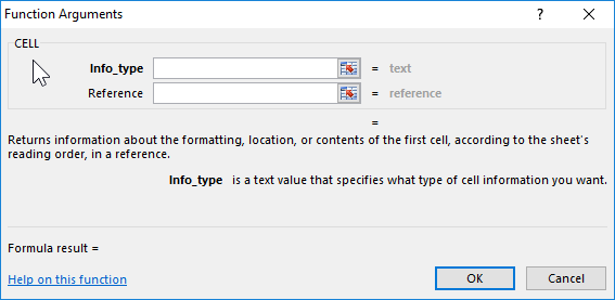 Function CELL.