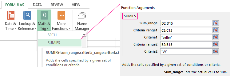 Examples Of Using Sumif Function With Some Criteria In Excel