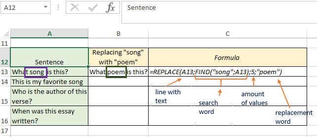 examples of how formulas work