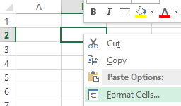 Format Cells.