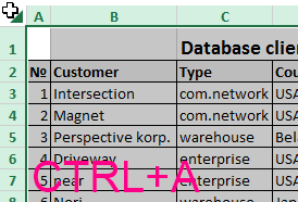 all column select and rows.