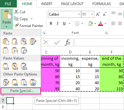 paste special vba excel for mac