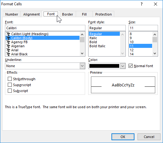 Format Cells.