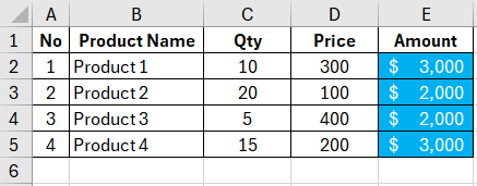 Table example.