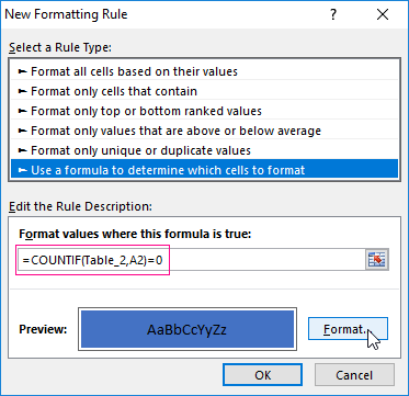 compare two columns in excel and print differences