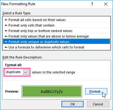 New Formatting Rule.