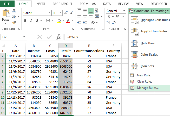 currency format money convert conversion condition formatting